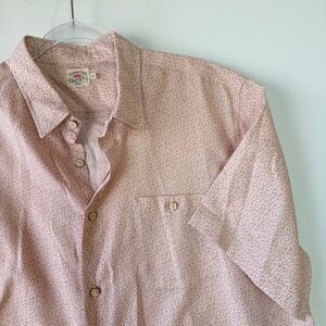 Faherty Playa Short Sleeve Shirt Mens XL Faded Clay Leaf Print Cotton Excellent